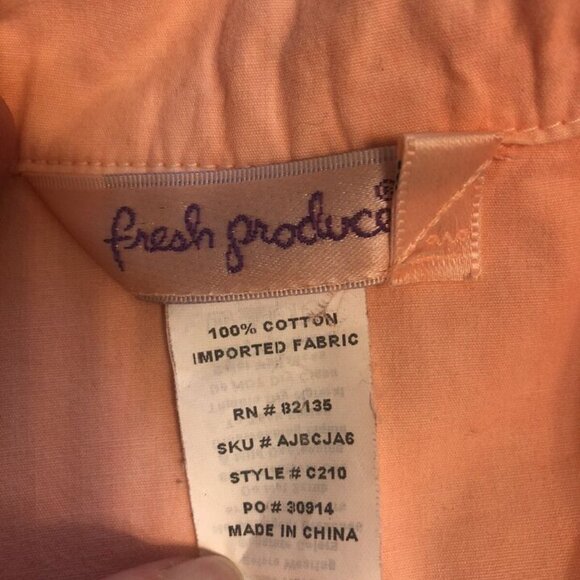 Fresh Produce Peach Button Front Cotton Top Blouse Womens Small - Picture 6 of 8